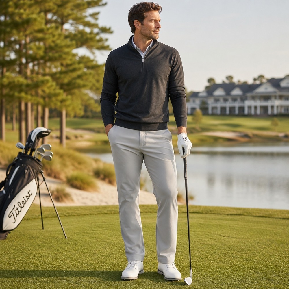 Druids Thermal Winter Golf Pants 34x30 Gray Performance Stretch Fleece Lined